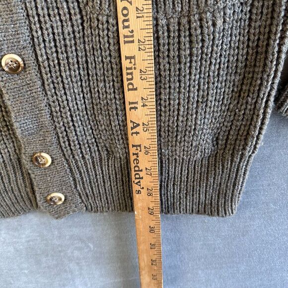 VTG 80s Cardigan Sweater Mens M Brown Wool Blend Chunky Knit LOFT & BROWNSTONE - Picture 6 of 7